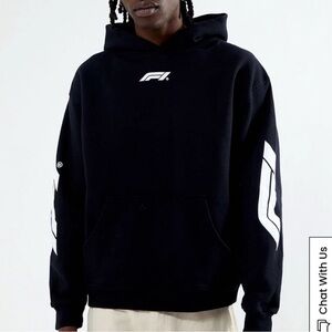 PacSun Black Hoodie with White Sleeve Graphics
